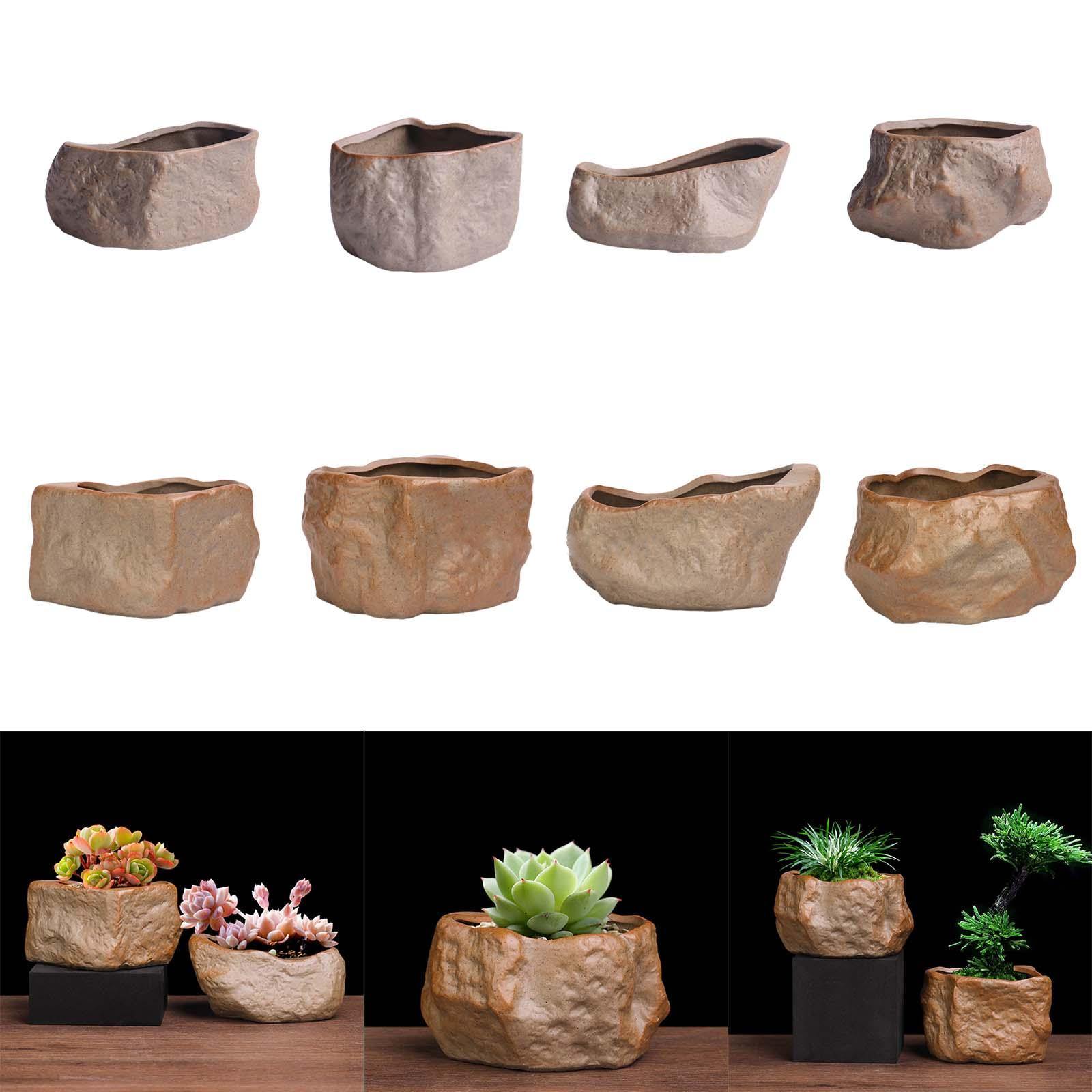 Training Pot Ceramic - เซรามิค Succulent หม้อหินรูปร่างทนทานพืชปลูกหม้อกระถางบอนไซการฝึกอบรมหม้อสําหรับงานแต่งงานหน้าแรกวันหยุดตารางกลางแจ้ง